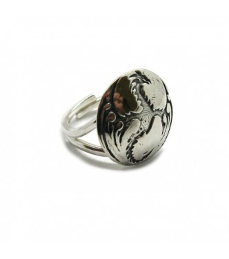 R001958 Genuine sterling silver ring Dragon solid hallmarked 925 adjustable size